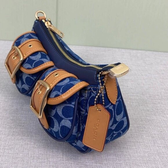 NEW Coach Ashton Baguette Bag In Signature Denim CY700 Limited - Picture 5 of 8